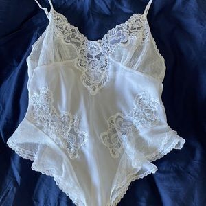 Vintage Natori White Lace Teddy